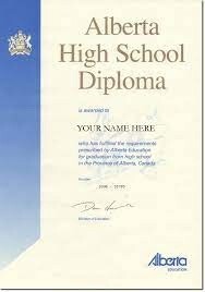 alberta high school diploma document